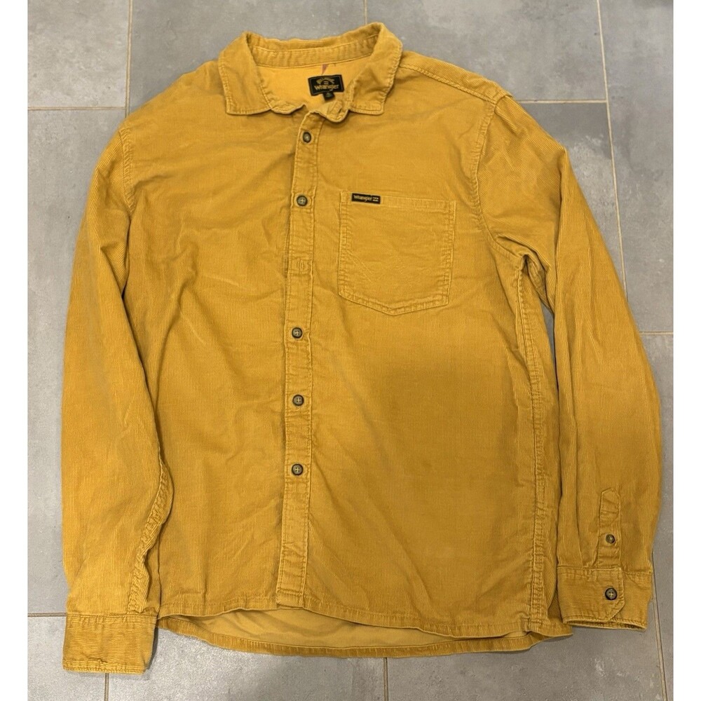 Billabong Wrangler Shirt Mens Medium Mustard Brown Corduroy Casual L/S Western
